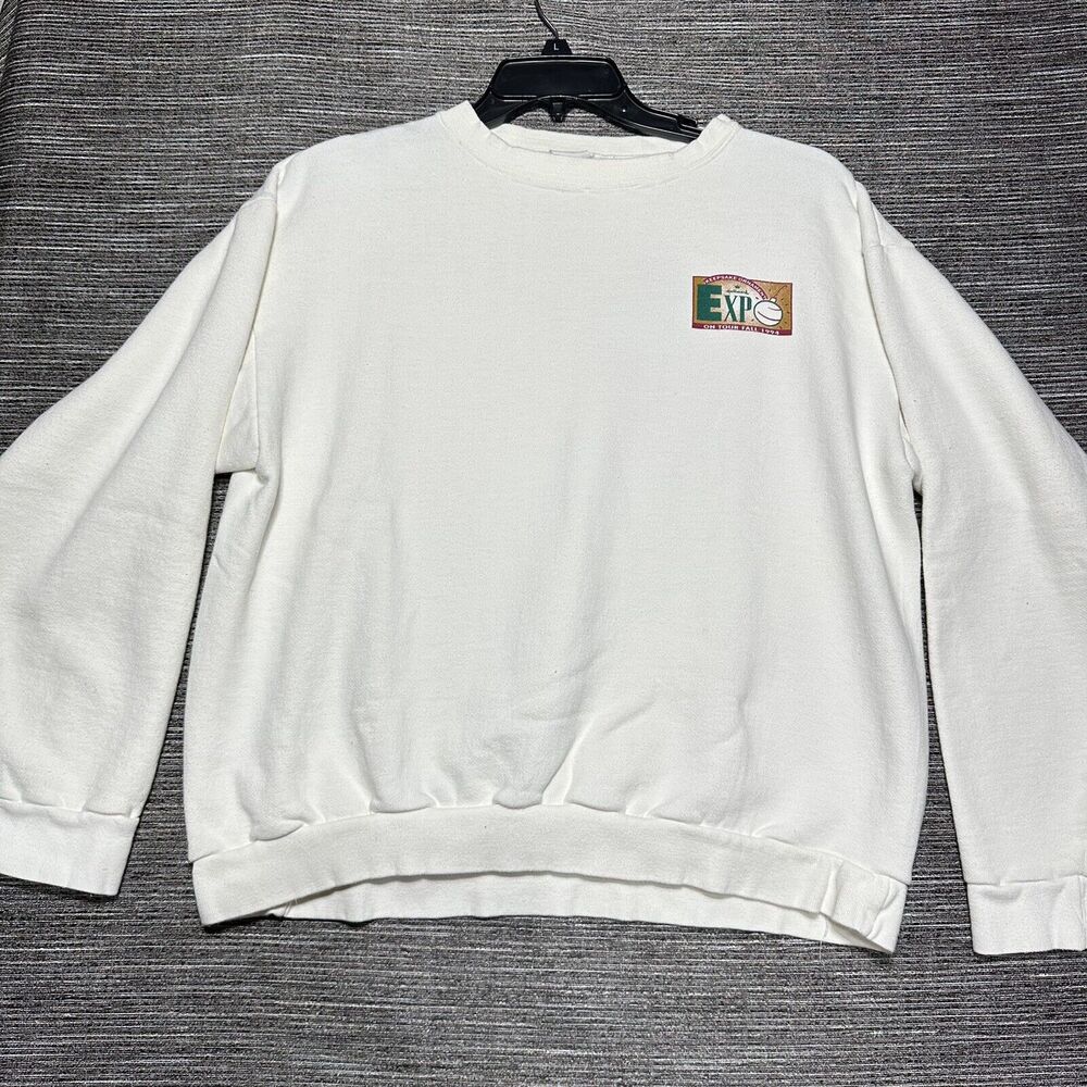 Hallmark 1994 Expo Sweatshirt Men's Size L White Pullover Keepsake Ornament Tour